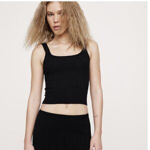 Crinkle Knit Tank - BLACK